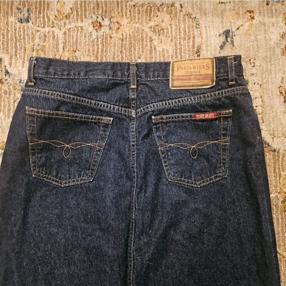 Vintage Paeis Blues denim Maxi Skirt with side slits. Excellent condition sz 13